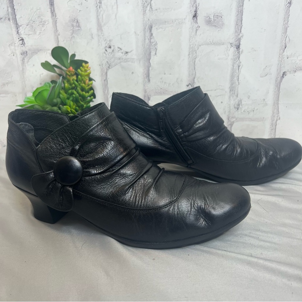 Rieker Black Leather Lightweight Antistress Ankle Bootie sz 41/9.5 - Picture 2 of 10